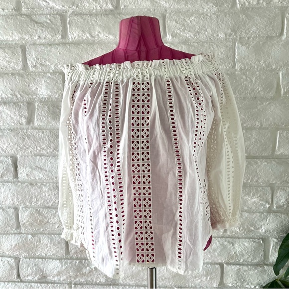 Astr Tops - ASTR The Label White Lace off the shoulder Blouse T-30